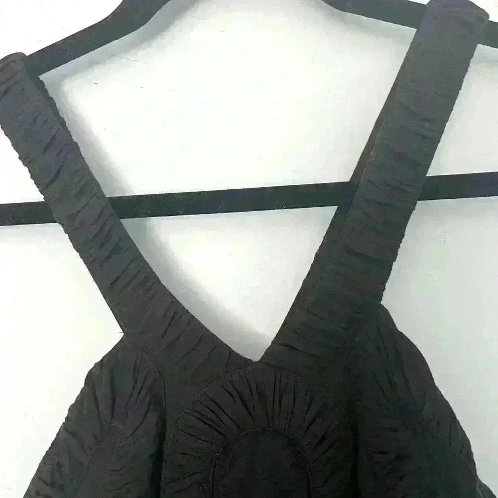 Leifsdottir Cotton Jersey Ruched Dress in Black Size L - Picture 7 of 11